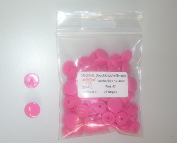 Kamsnapdrukkers 12.4mm (25 stuks), Roze 47